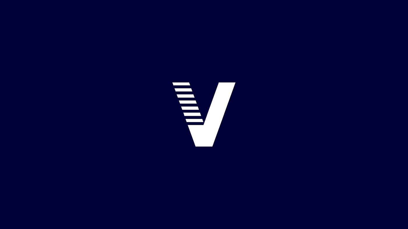 The VeraDok V icon in white on deep navy